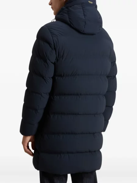 Palton Woolrich cu glugă albastru