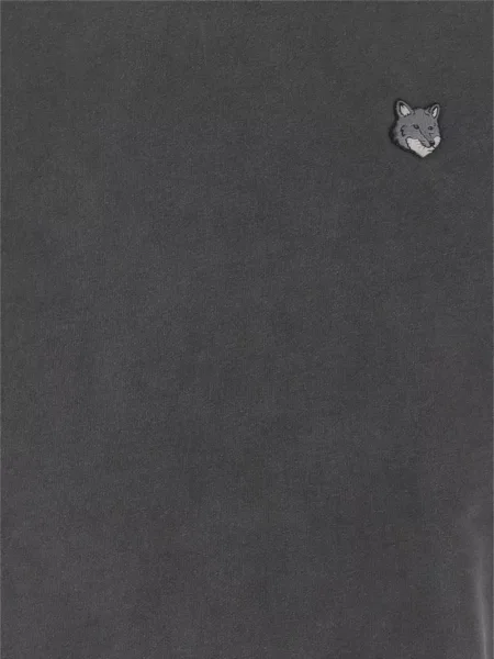 Hanorac Maison Kitsune cu broderie gri