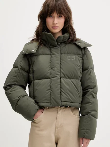 Tommy Jeans kurtka puchowa zimowa oversize zielony