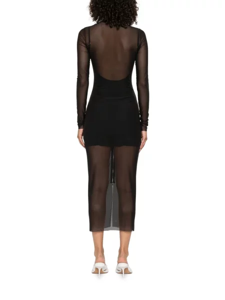 Rochie midi Patrizia Pepe plasă până la genunchi de costum negru