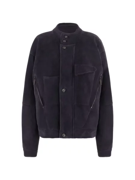 Geacă Giorgio Armani din piele de căprioară violet