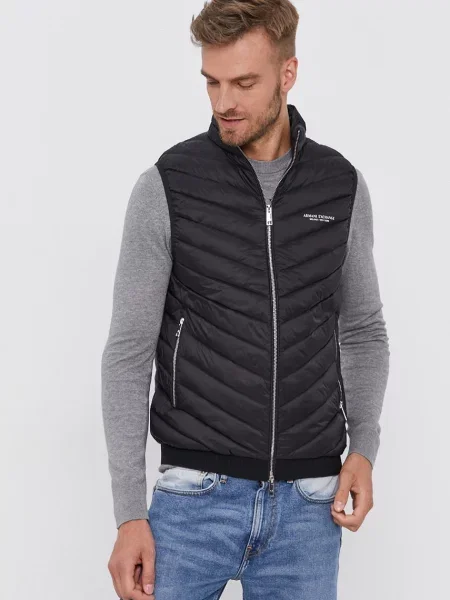 Пухен елек Armani Exchange мъжки с преходна изолация NOS черно