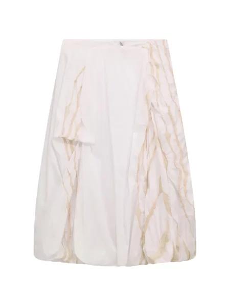 Fustă midi Liviana Conti cu volane până la genunchi alb