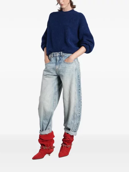 Pulover Isabel Marant cu decolteu rotund albastru