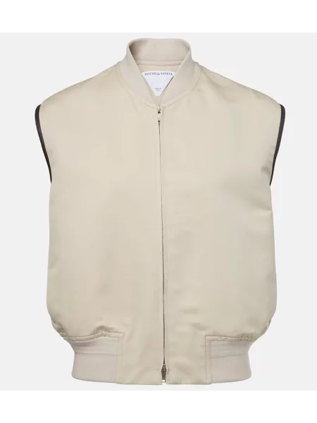 Vestă Bottega Veneta din piele bej