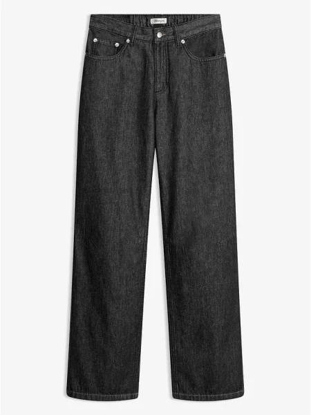 Jeansy straight mid waist czarne