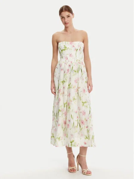 Bardot rochie midi evazati alb