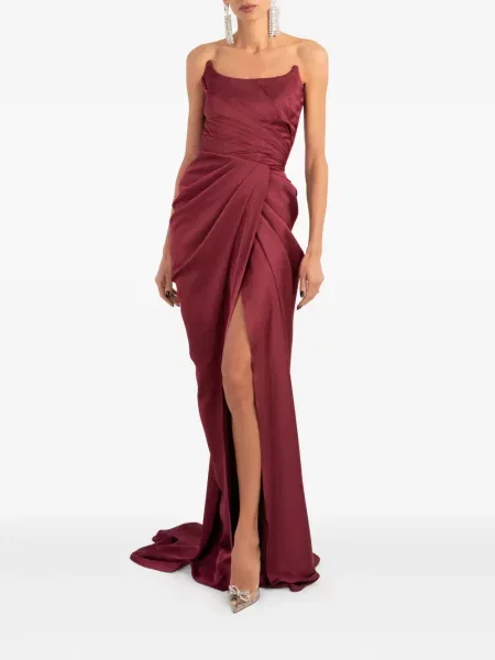 Rochie maxi Ana Radu cu crăpătură de costum roșu