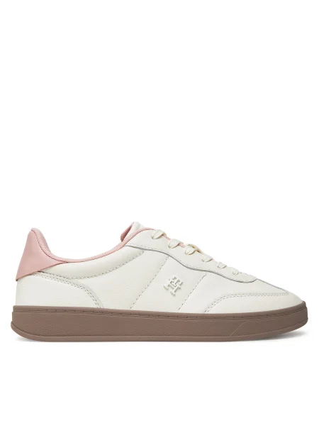 Кожени маратонки Tommy Hilfiger TH PREMIUM HERITAGE SNEAKER бежово
