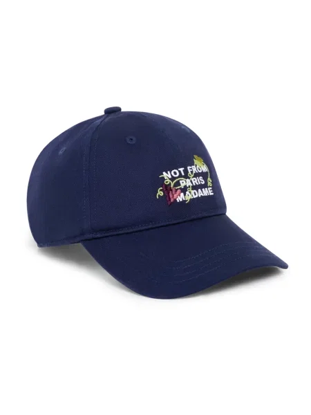 Drôle de Monsieur czapka z daszkiem Vine Embroidered Slogan niebieska