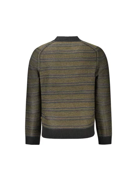 Sweter Hugo Boss wełniany z długim rękawem brązowy