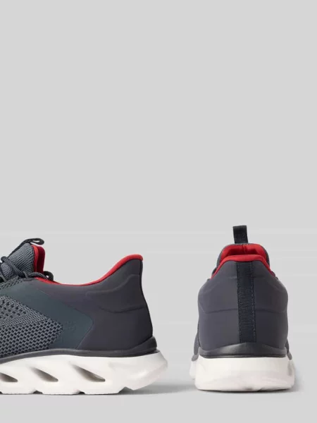 Sneakersy sznurowane z detalem z logo model ‘Caraway’ Bugatti granatowe