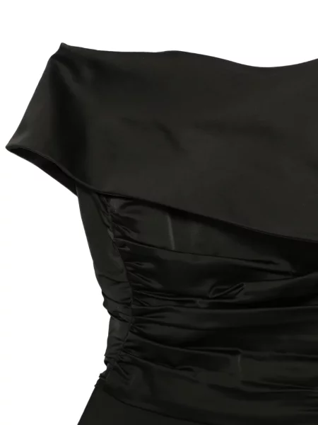 Top Mitiliane Couture drapat cu un umăr gol negru
