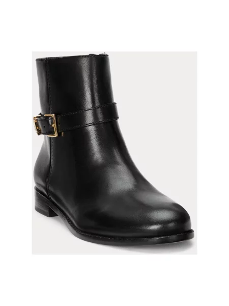 Botki Ralph Lauren skórzane czarne