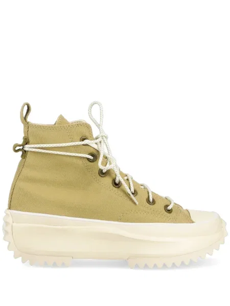 Кожени бягане маратонки Converse Chuck Taylor All Star на платформе бяло