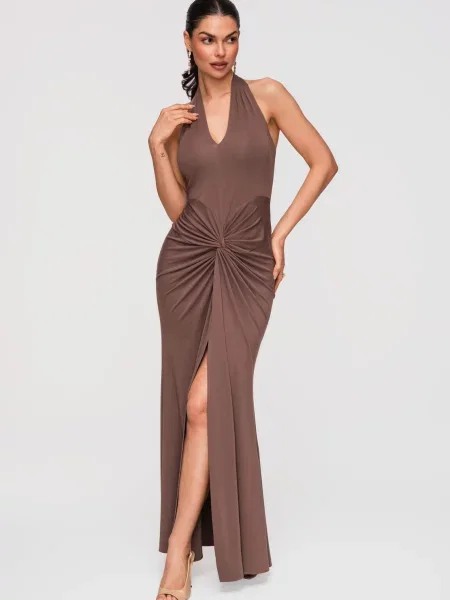 Rochie de seară Edoti maro