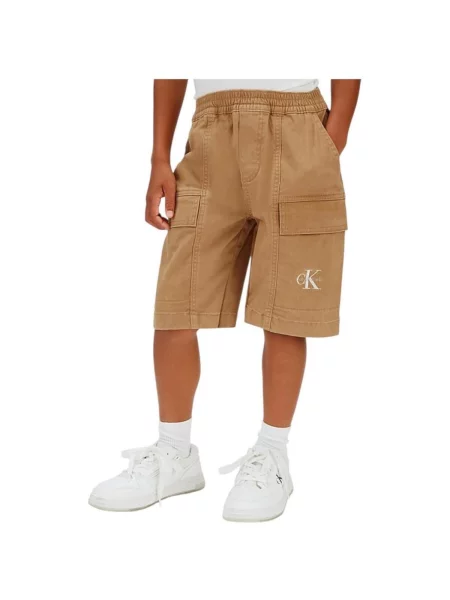 Džínsové šortky Calvin Klein Jeans béžová