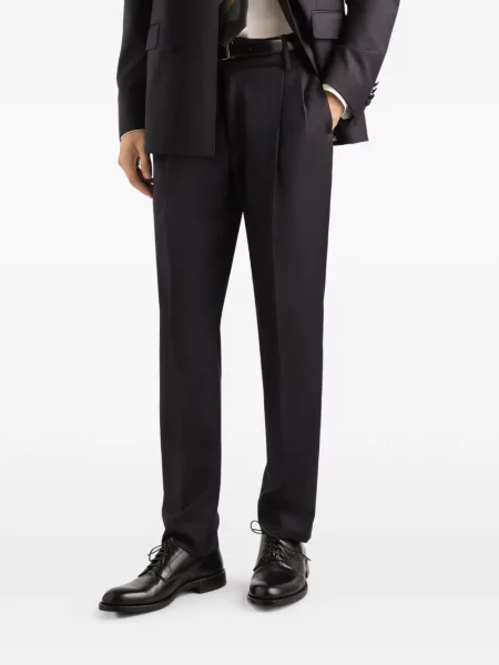 Dungat subțire pantaloni Dolce & Gabbana de lână negru