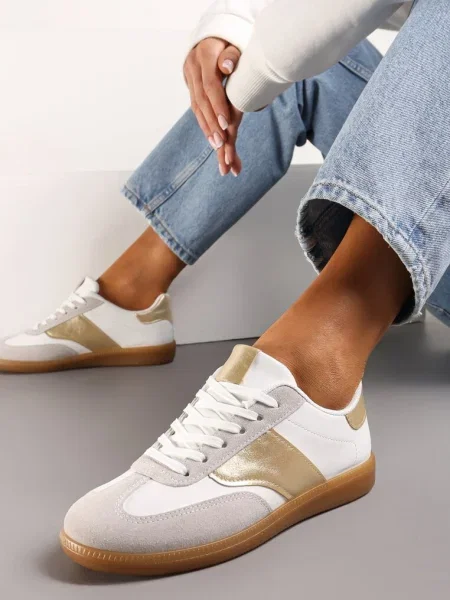 Sneakers Tenisi Albi-Aurii cu șiret Clasic Norio alb