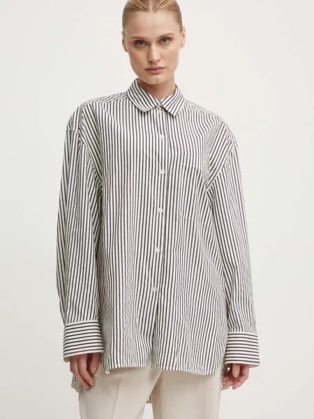 Сорочка Day Birger et Mikkelsen Tan Daily Classic Stripe RD relaxed класичний комір коричнева