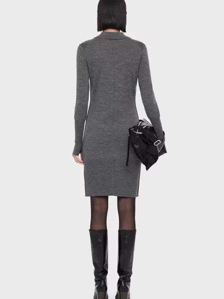 Шерстяное платье Allsaints серое