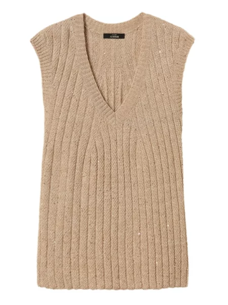 Vestă Twinset cu paiete bej