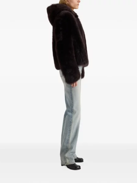 Avikailio avikailio paltas Proenza Schouler White Label su gobtuvu balta