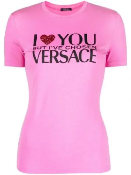 Tricou Versace cu imagine roz
