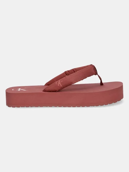 Calvin Klein Jeans Japonke BEACH SANDAL FLATFORM TTXR SATIN roza