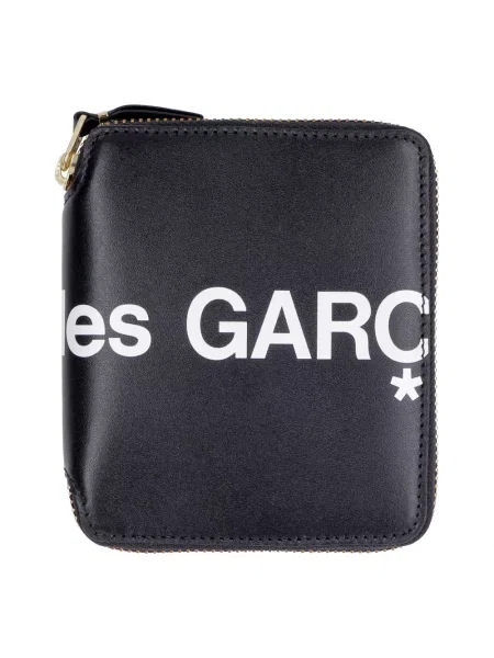 Portfel Comme Des Garcons skórzany z logo czarny