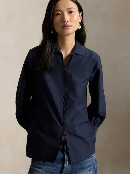 Polo Ralph Lauren cămașă de damă cu amestec de mătase