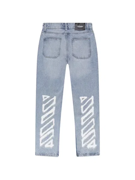 Blugi cu picior larg Off-white alb