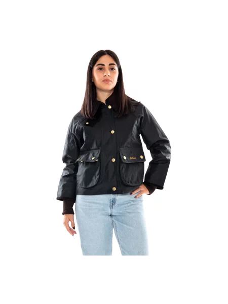 Barbour kurtka woskowana Beadnell Kobiety jednolity 34 zielony