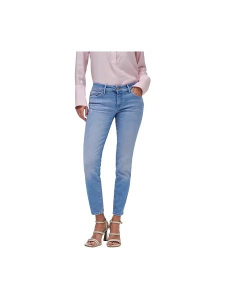 Skinny jeansy skinny Salsa o skróconej długości niebieskie