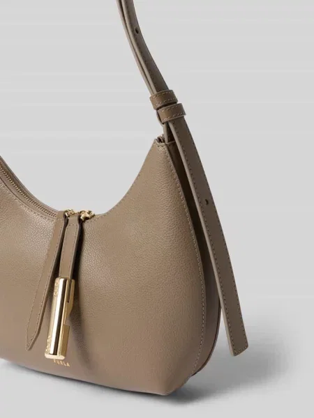 Torba na ramię z prawdziwej skóry z detal z logo model Goccia' Furla