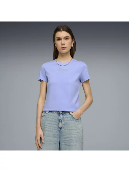 PUMA koszulka Essentials Script Odzież S fioletowy