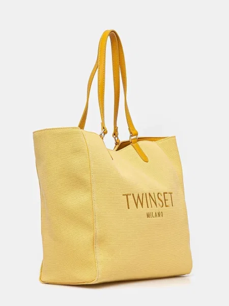 Torebka Twinset z logo żółta