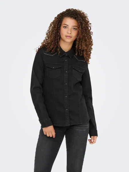 ONLY Bluză ONLSasia denim negru