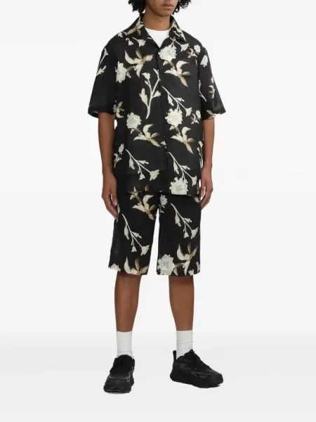Cămașă Off-white cu model floral cu imagine alb