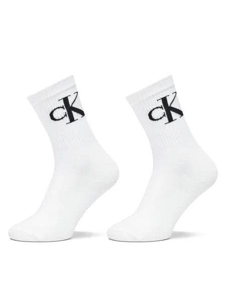 Чорапи Calvin Klein Jeans 2 чифта бяло