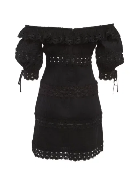 Rochie mini Self-portrait cu volane negru