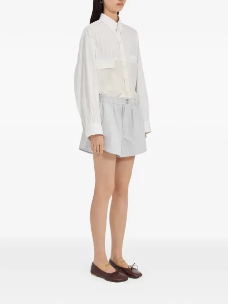 Ριγέ σορτς Mm6 Maison Margiela λευκό