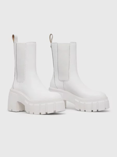 Kožené topánky chelsea Steve Madden biela