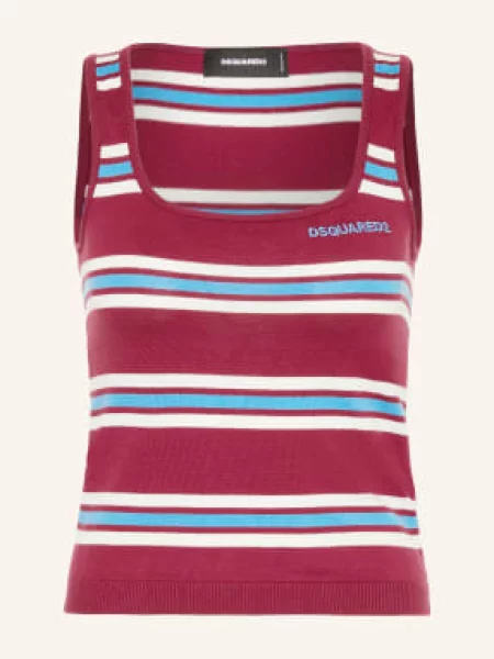 Dzianinowy top Dsquared2 na ramiączkach czerwony