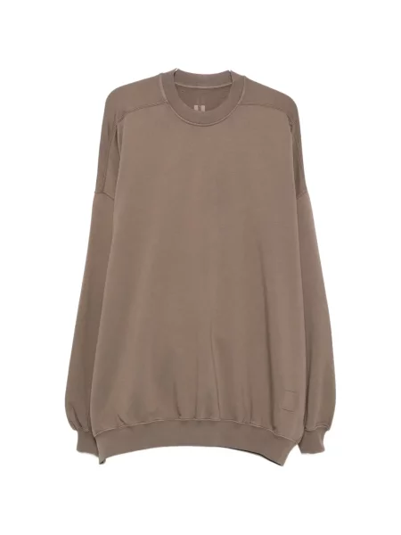 Lung hanorac crewneck Rick Owens Drkshdw cu decolteu rotund maro