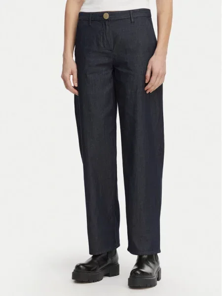 Armani Exchange Hlače iz tkanine Mornarsko modra