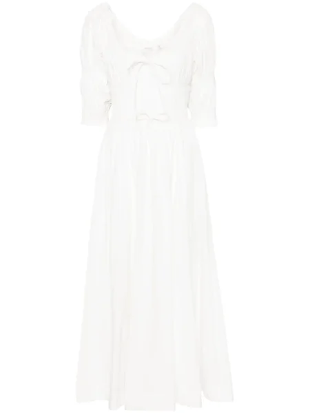 Sukienka midi Dôen do kolan garniturowa biała