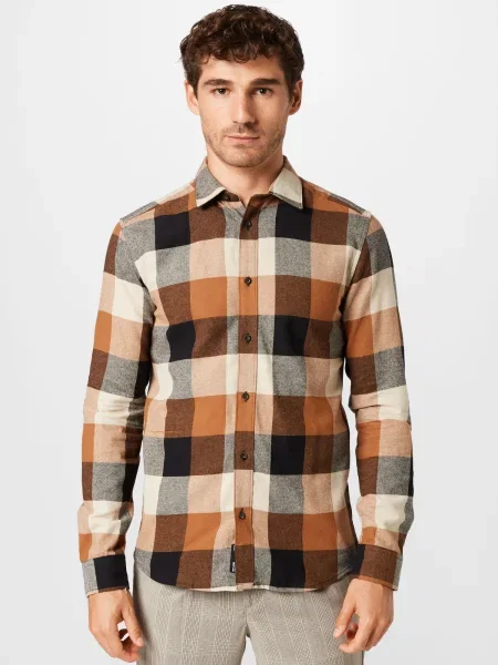 Only & Sons Cămașă Gudmund gri / maro deschis / bej negru