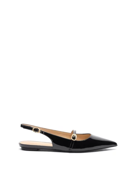 Balerinki Stuart Weitzman z otwartą piętą czarne