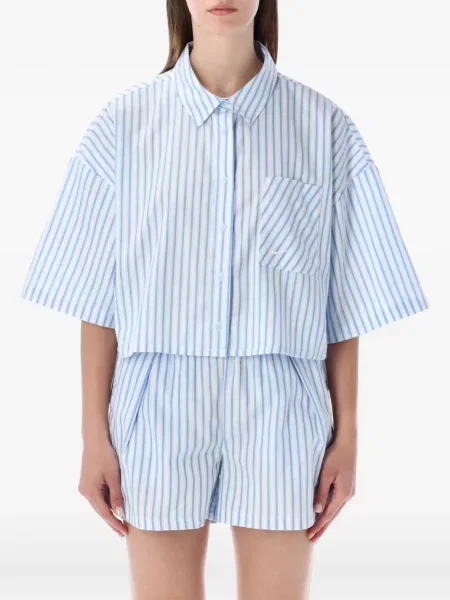 Decupat pantaloni scurți Nike Cortez cu cataramă din poplin alb